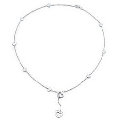 Heart link lariat necklace