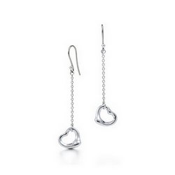Open heart drop earrings