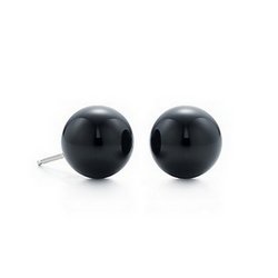 Tiffany bead earrings with onyx